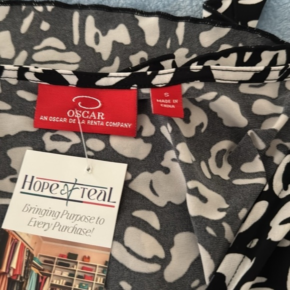 Oscar de la Renta Black and White A-line Long Sleeve Dress - Picture 5 of 5